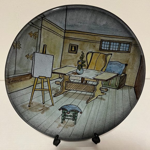 MODIGLIANI VIA CONDOTTI ROMA DECORATIVE HANGING PLATE-10.5 inch - Picture 5 of 6